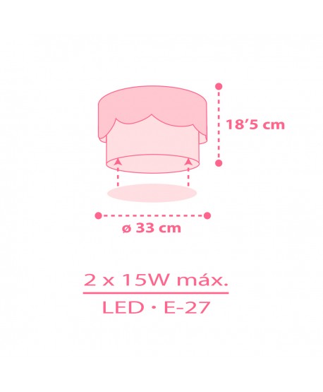 Plafonnier pour enfant Moon Lune rose