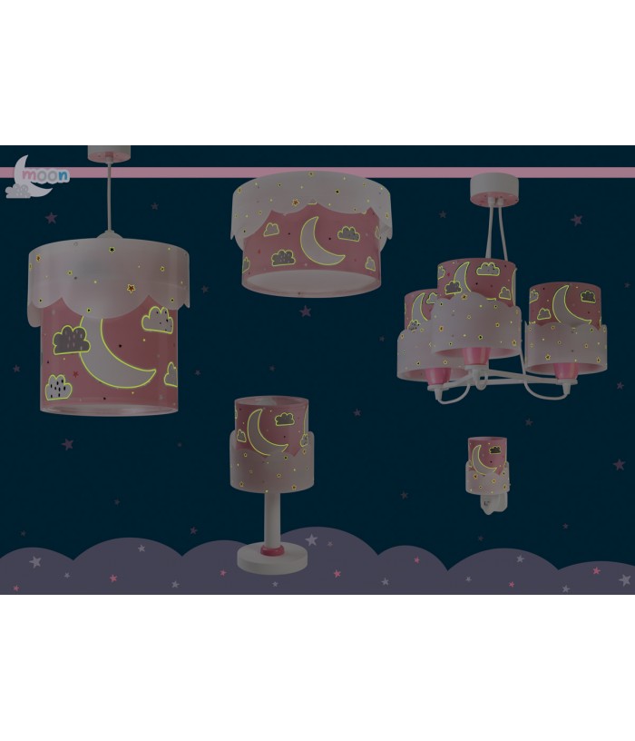 Plafon De Tecto infantil Moon Lua rosa