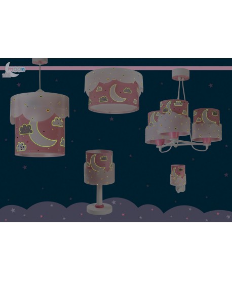 Plafón infantil Moon Luna rosa