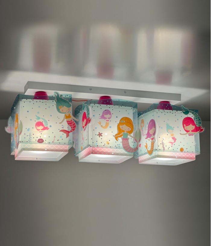 3 light Children's ceiling lamp Mermaids
