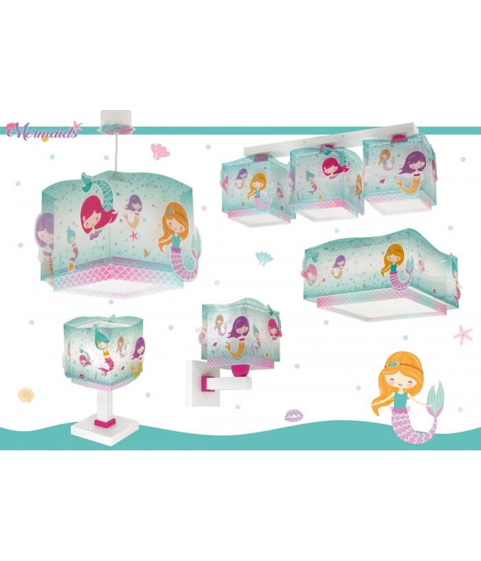 Aplique de pared infantil Mermaids Sirenas