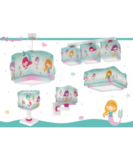 Aplique de pared infantil Mermaids Sirenas