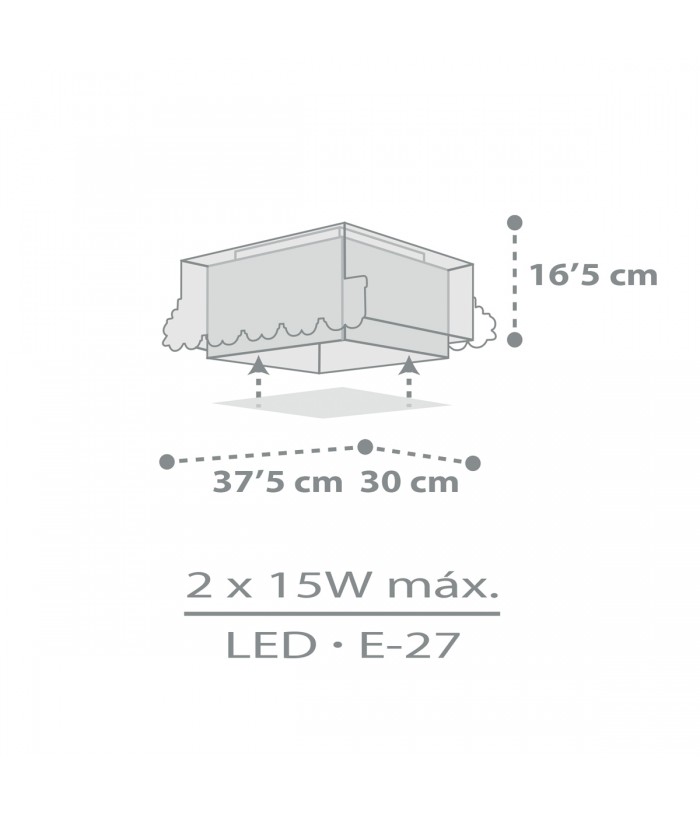 Plafón infantil The Night Train Tren