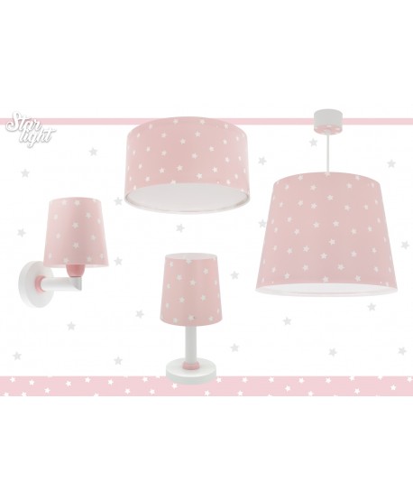 Plafon de teto infantil Star Light rosa