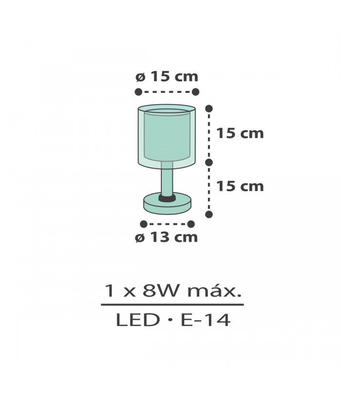 Lampe de chevet pour enfants Clouds Nuages vert