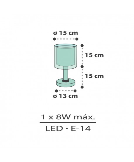 Lampada da comodino per bambini Clouds Nuvole verde