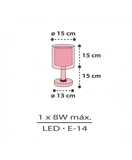 Lámpara de mesita infantil Clouds Nube rosa