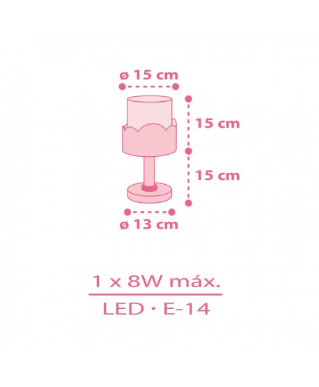 Candeeiro infantil de mesa Moonlight Lua e estrelas rosa