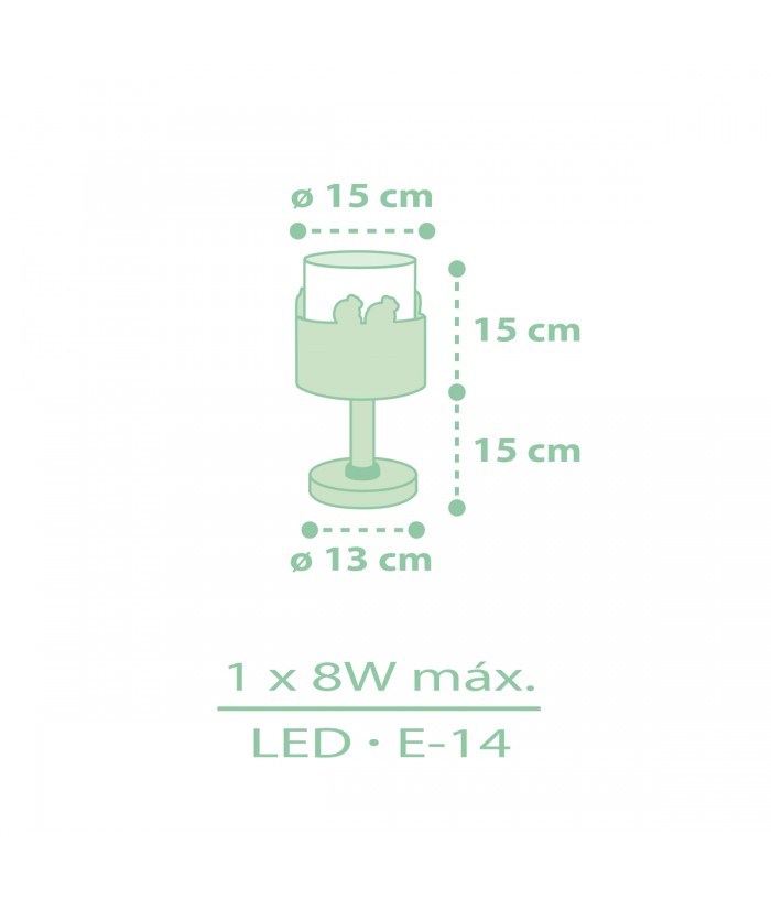 Lámpara de mesa infantil Sweet Love Cisnes Verde