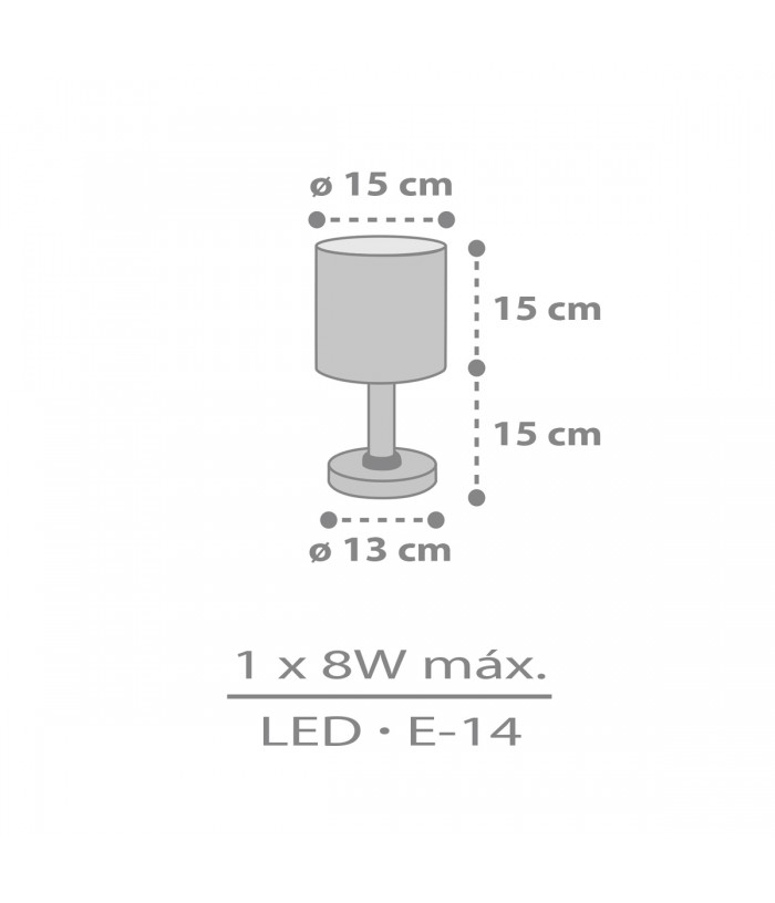 Lámpara de mesita infantil Sweet Dreams Nubes gris