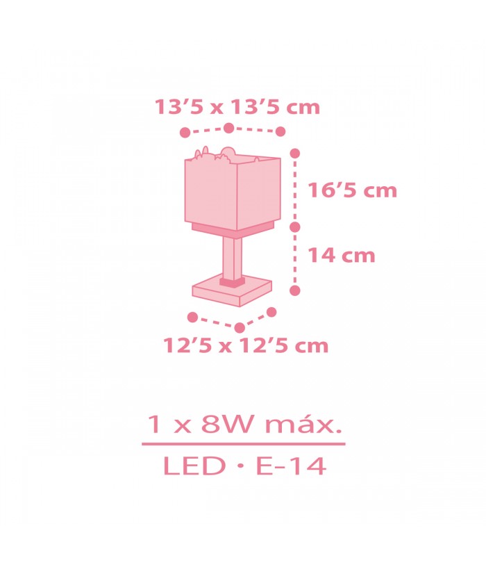 Lámpara de mesa infantil Baby Jungle animales bosque rosa