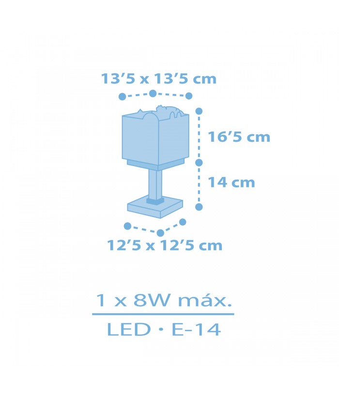 Lámpara de mesa infantil Baby Jungle animales bosque azul