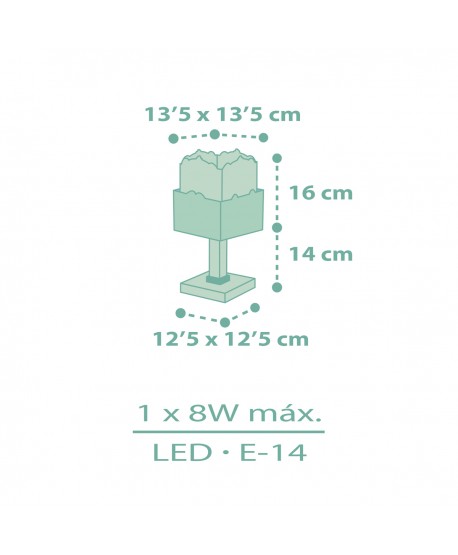 Lámpara de mesa infantil Panda Verde