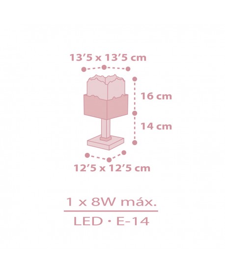 Lámpara de mesa infantil Panda rosa