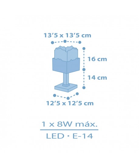 Lámpara de mesa infantil Panda azul