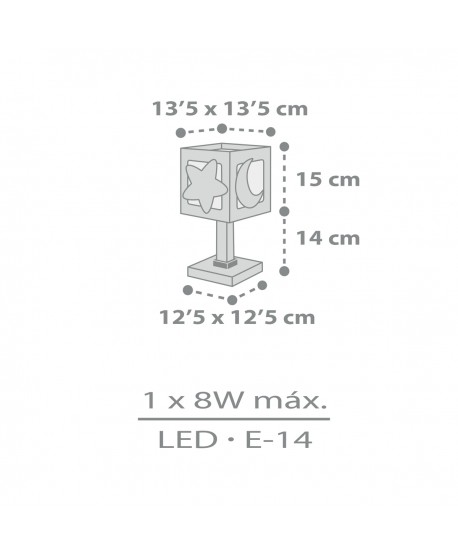 Lámpara de mesa infantil Moonlight Luna y Estrellas gris
