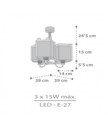 Lampada a sospensione per bambini 3 luci Little Teddy Piccolo Orso