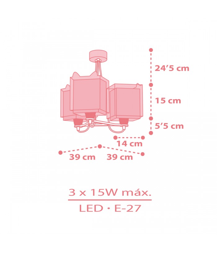 Suspension pour enfants à 3 lampes Little Fox Petit Renarde