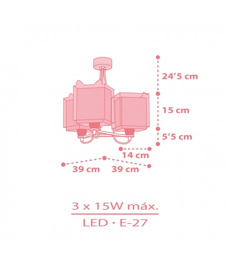 Suspension pour enfants à 3 lampes Little Fox Petit Renarde