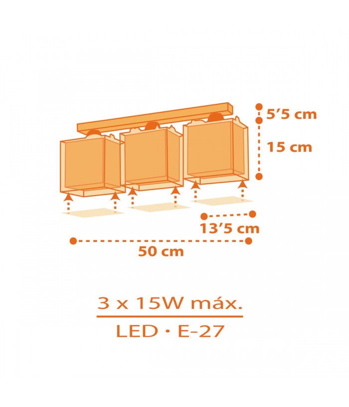 Plafonnier pour enfants à 3 lampes Dinos Dinosaures