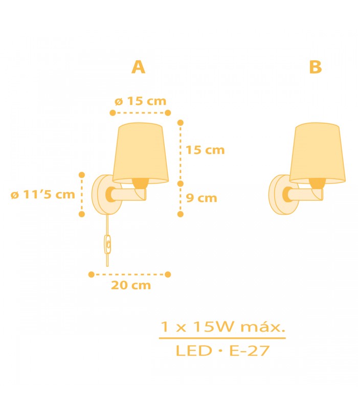 Aplique de pared Star Light Estrella amarillo