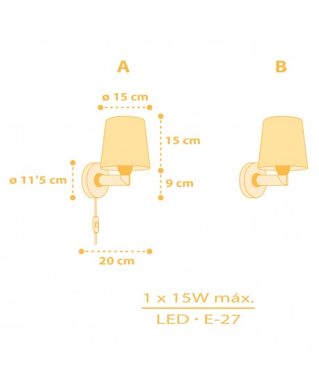 Aplique de pared Star Light Estrella amarillo