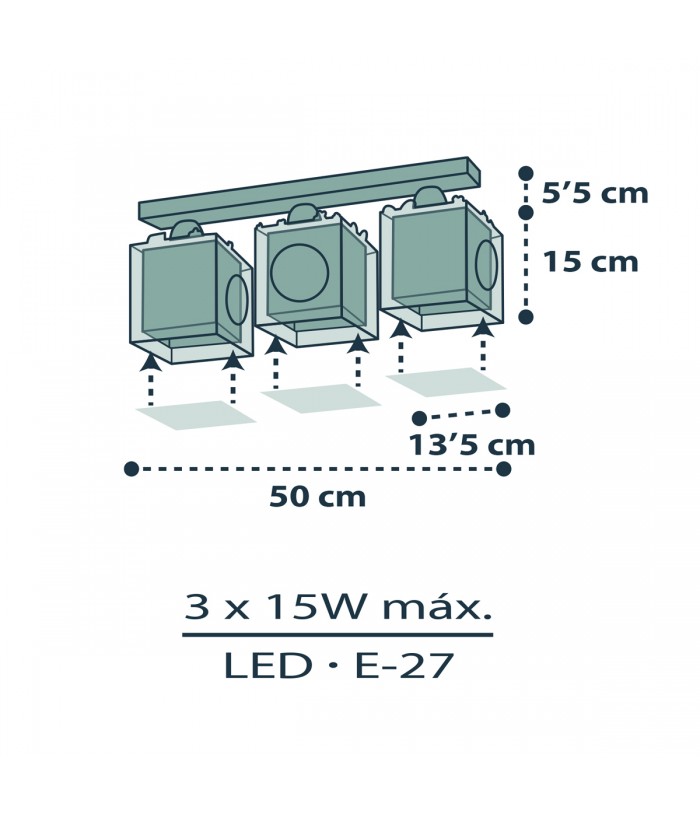 Plafón de techo 3 Luces infantil The Piratas