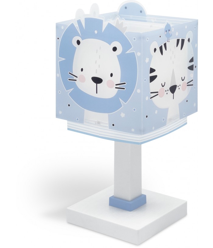 Lámpara de mesa infantil Baby Jungle animales bosque azul