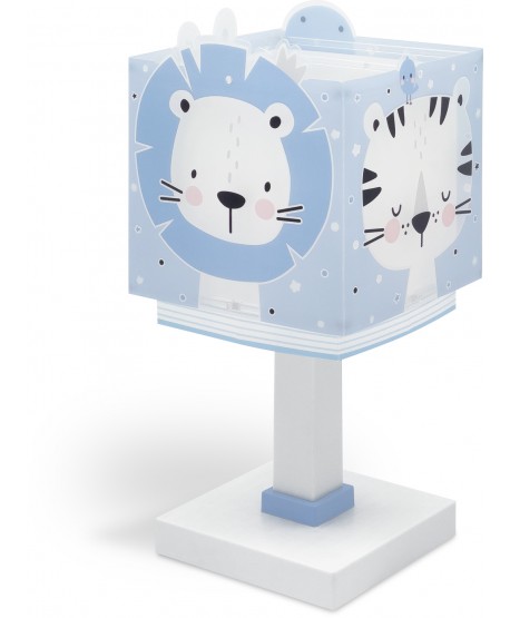 Lámpara de mesa infantil Baby Jungle animales bosque azul