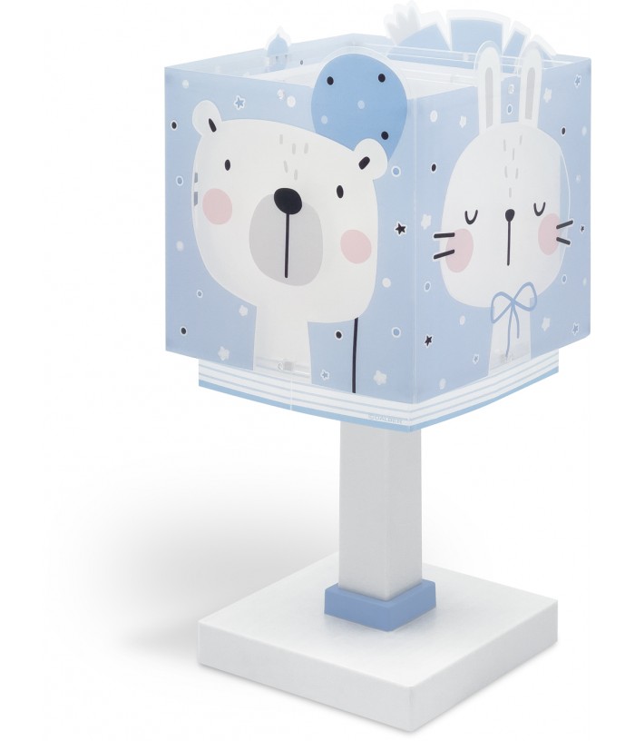 Lámpara de mesa infantil Baby Jungle animales bosque azul