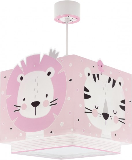 Lámpara de techo infantil Baby Jungle animales bosque rosa