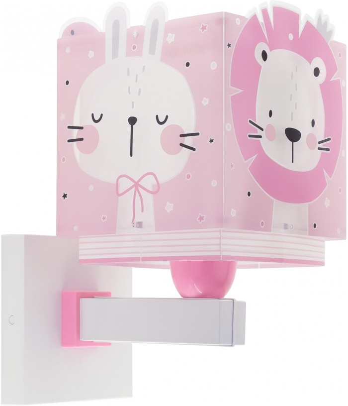 Aplique de pared infantil Baby Jungle animales bosque rosa