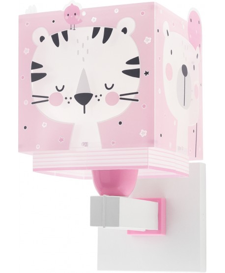 Aplique de pared infantil Baby Jungle animales bosque rosa