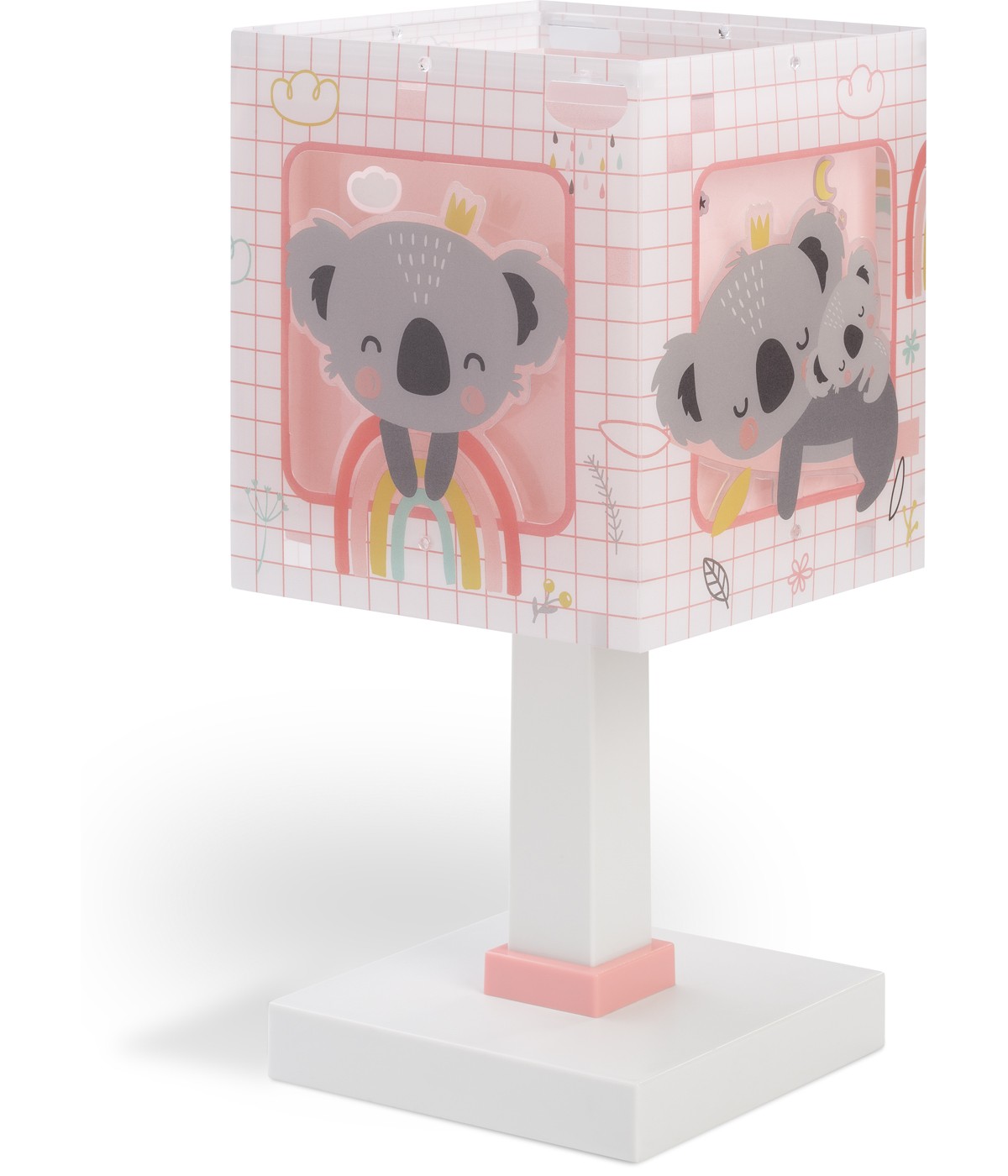 Lámpara de mesita infantil Koala rosa