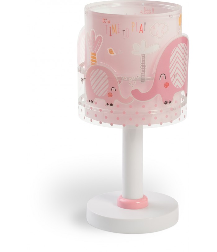 Lampe de chevet pour enfants Little Elephant Éléphante rose