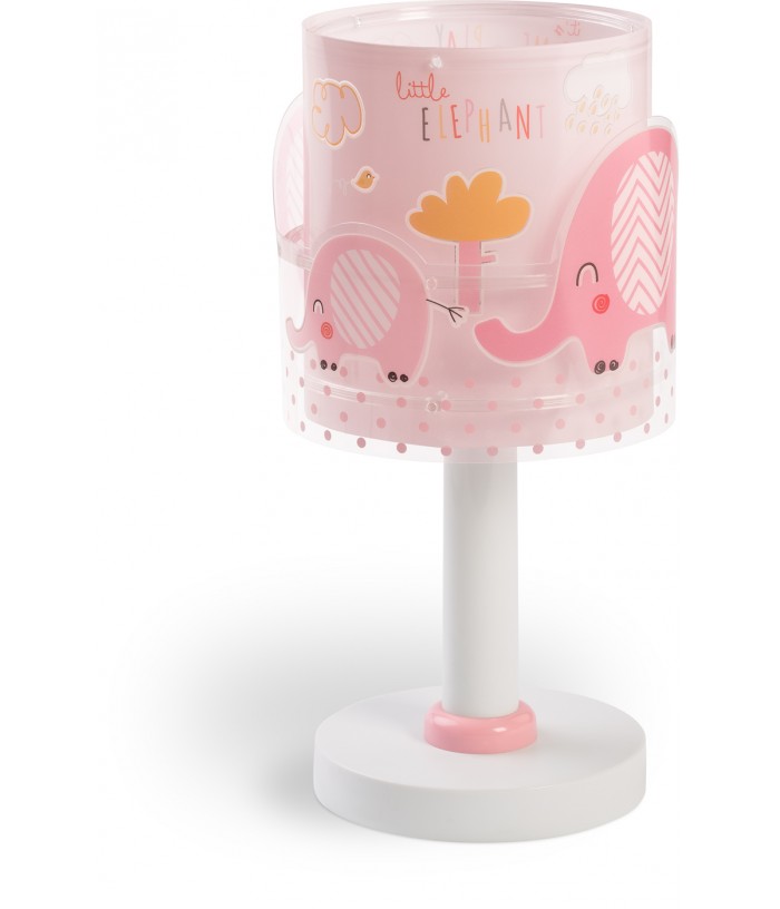 Lampe de chevet pour enfants Little Elephant Éléphante rose