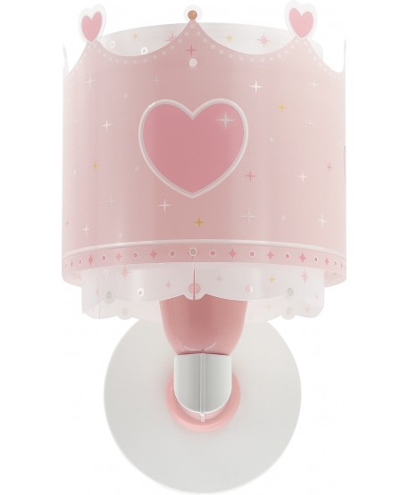 Aplique de pared infantil Little Queen corona y corazones