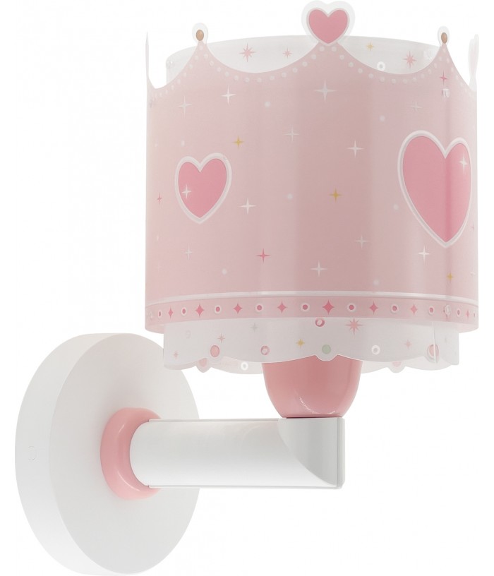 Aplique de pared infantil Little Queen corona y corazones