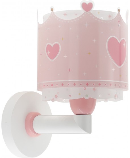 Aplique de pared infantil Little Queen corona y corazones