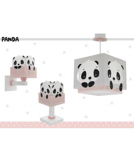 Lámpara de mesa infantil Panda rosa