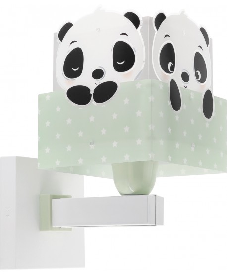 Candeeiro infantil de parede Panda verde