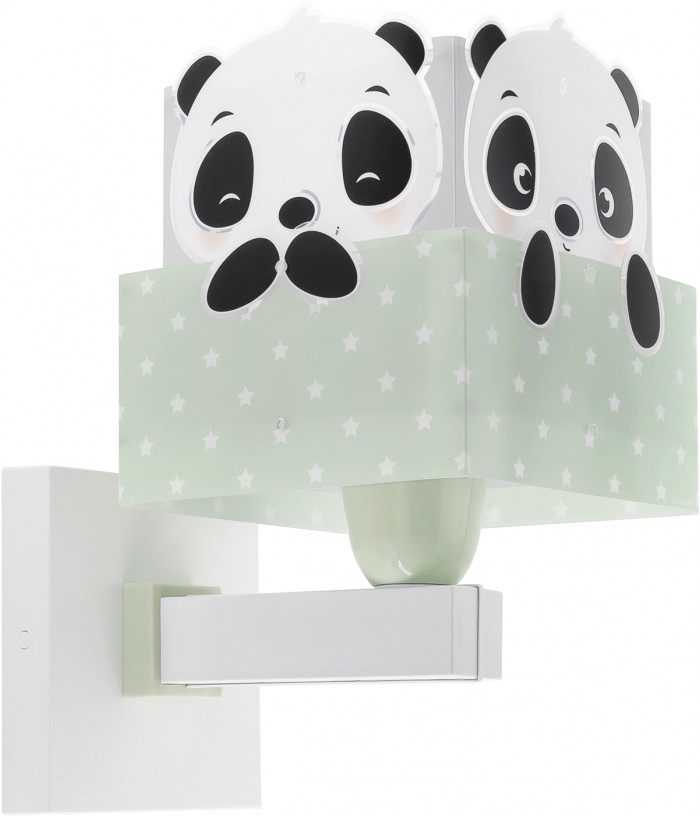 Candeeiro infantil de parede Panda verde