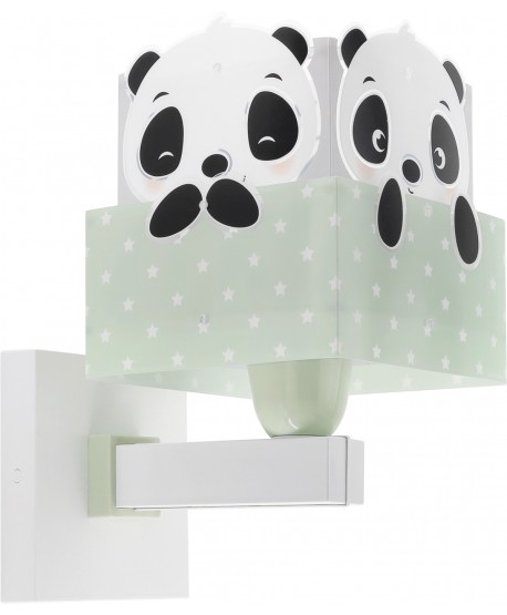 Candeeiro infantil de parede Panda verde