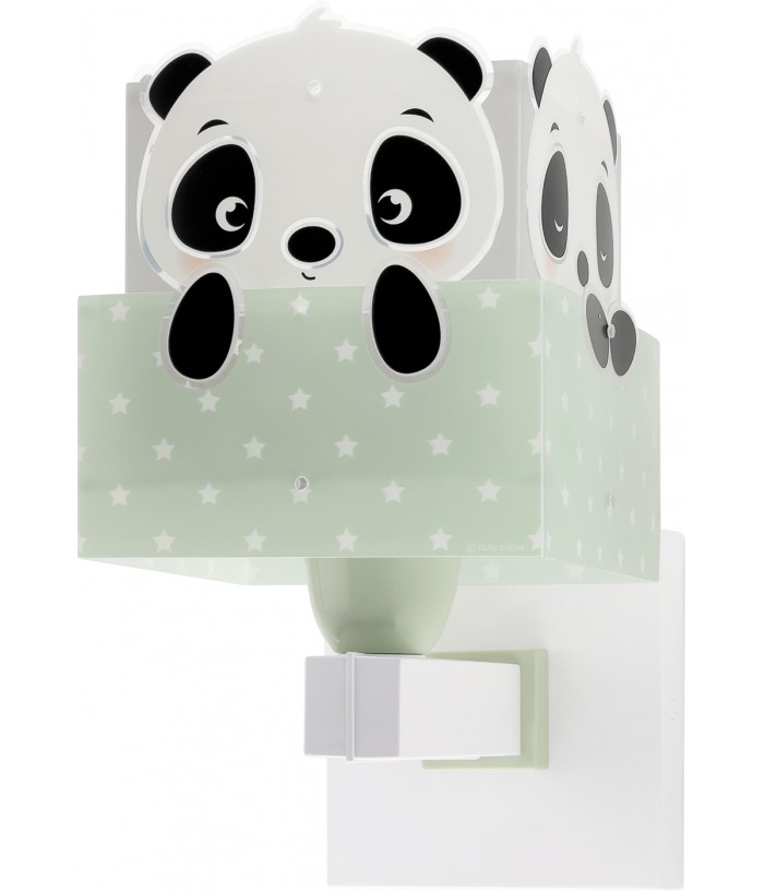 Candeeiro infantil de parede Panda verde