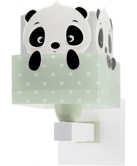 Candeeiro infantil de parede Panda verde