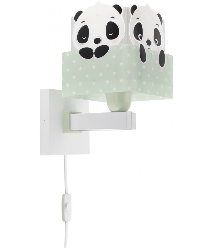 Aplique de pared infantil Panda verde