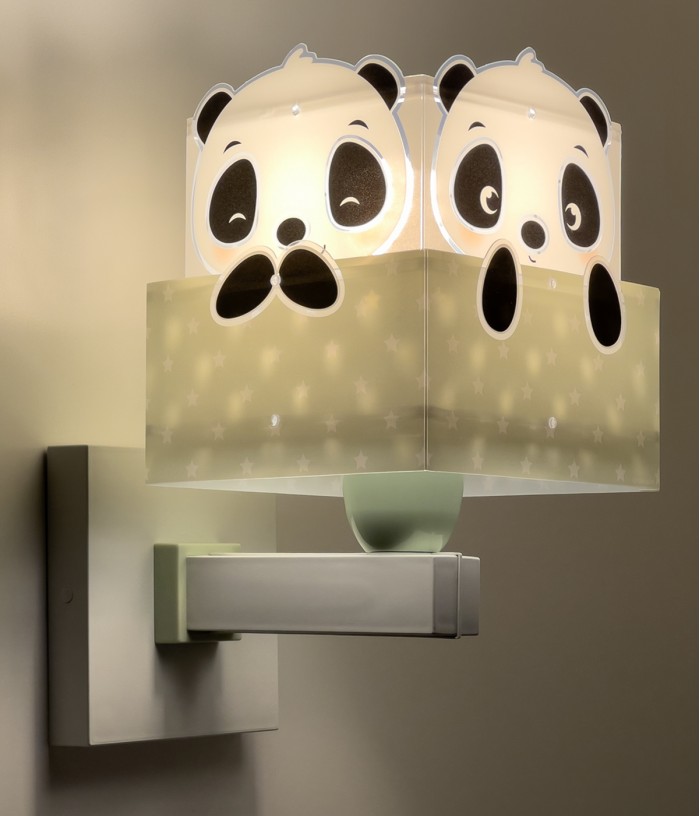 Children wall lamp Panda green