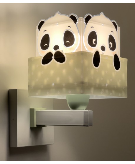 Aplique de pared infantil Panda verde