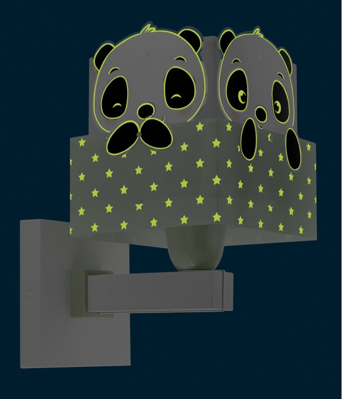 Children wall lamp Panda green