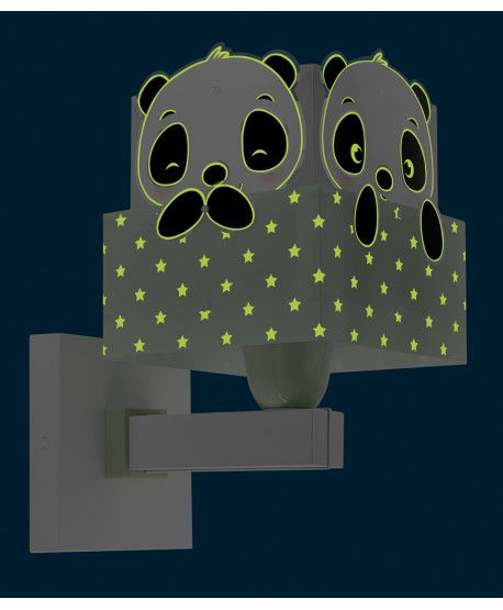 Children wall lamp Panda green